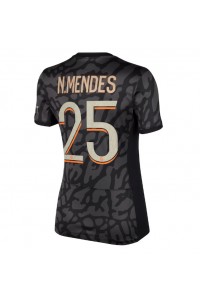 Paris Saint-Germain Nuno Mendes #25 Jalkapallovaatteet Naisten Kolmaspaita 2023-24 Lyhythihainen